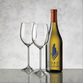 Chardonnay Wine & 2 Woodbridge Wine Glass Gift Set (Deep Etch 1 Color)
